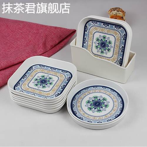 家用餐饭桌吐骨头碟鱼刺残渣垃圾盘塑料水果零食点心干果盘小碟子