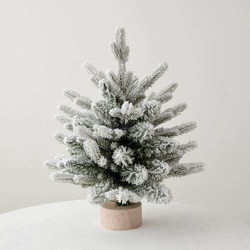 NUCHI跨境圣诞节装饰积雪植绒小型圣诞树家居橱窗道具摆件装饰品