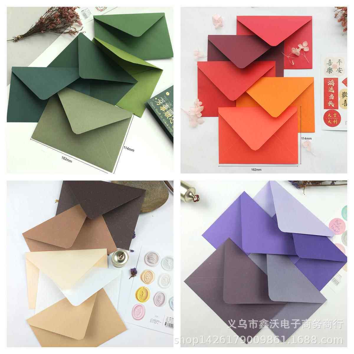 红紫奶油绿色西式特种纸信封文艺喜庆婚礼活动贺卡信封袋送封口贴