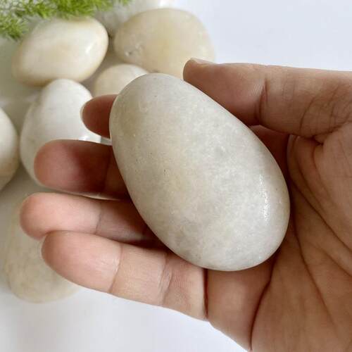 【月销万吨】高光精品白色雨花石鹅卵石园林工程铺面石天然石