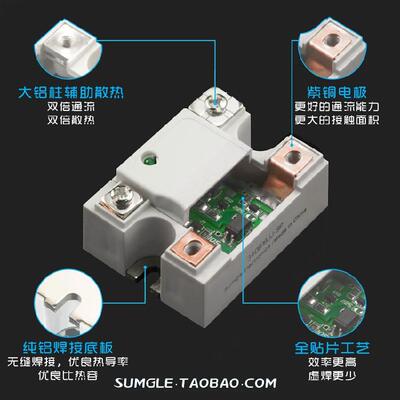 SUMGLE固态继电器220v单相5V直流控交流40A小型24V模块10A上格12V