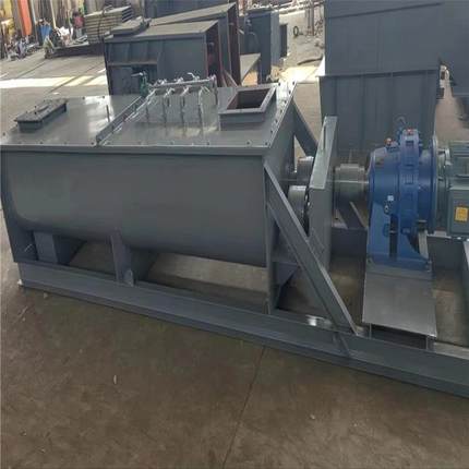 高档轴定加制水泥电双轴粉尘湿搅拌机厂粉煤灰搅拌加湿机灰粉单搅