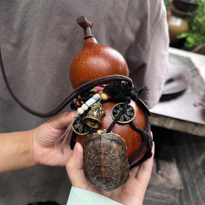 黑神话悟空同款回血酒葫芦龟甲网兜非遗工艺天然大漆酒壶随身挂件