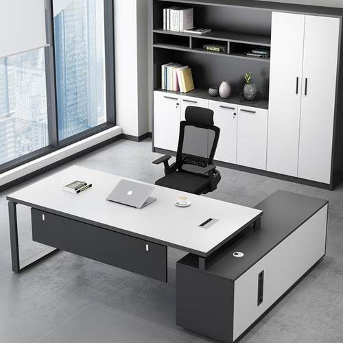 老板桌大班台时尚经理桌椅组合简约现代总裁桌主管桌板式办公家具