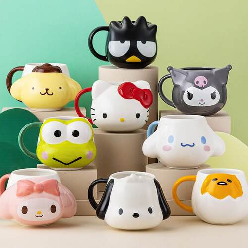 古杰士hellokitty陶瓷马克杯可爱卡通三丽鸥浮雕手柄杯子情侣水杯