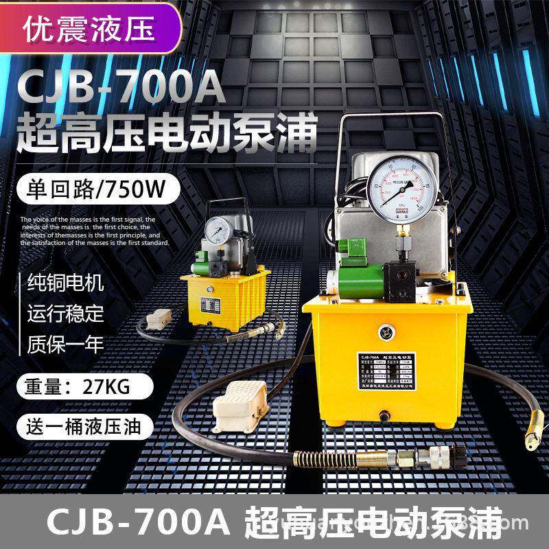 优震电磁阀脚踏电动泵CJB-700A防震带表油压机超压电动液压泵浦