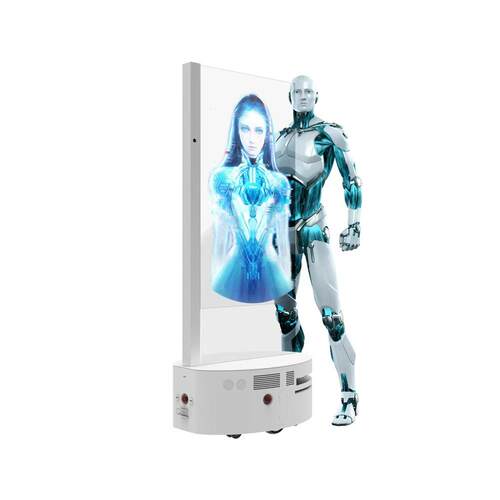 新一代55英寸智能移动AI数字人OLED透明屏虚拟人一体机OLED机器人