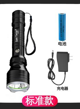高档铝合金LED强光手应电可充电超亮远射多功舍能巡逻宿户筒外急