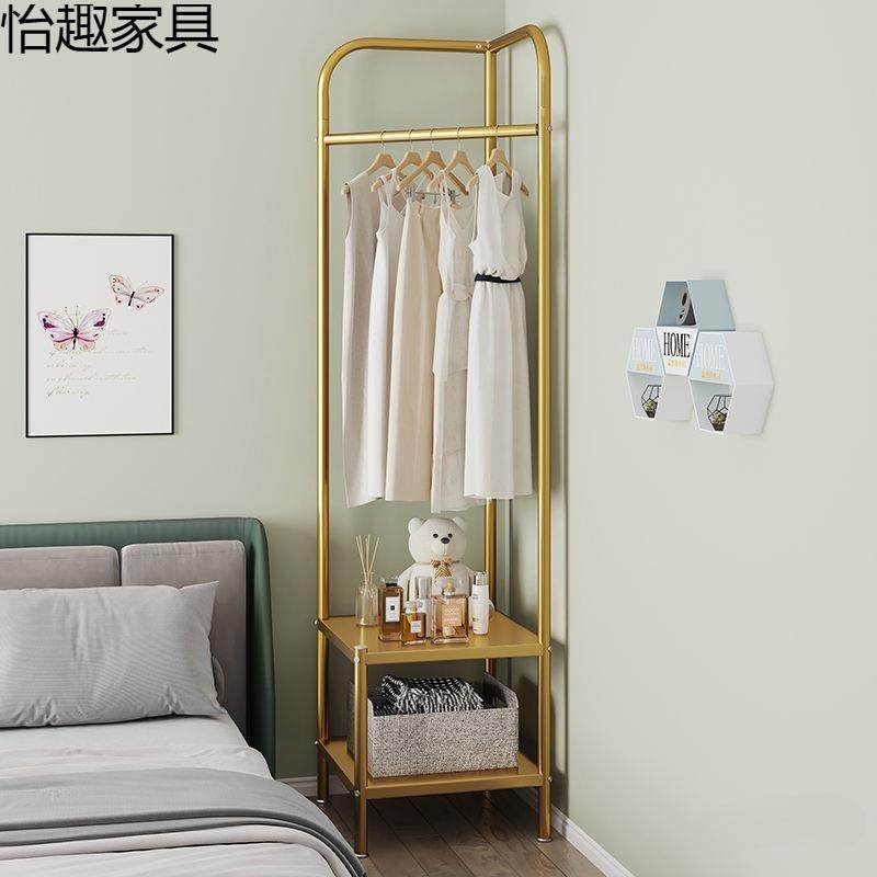 卧室三GZW角房间立式挂衣架架移动简易衣新款用奢转角家轻衣帽架
