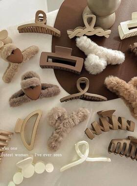 发夹Hot Sale Solid Color Claw Clip Large Barrette Crab Hair