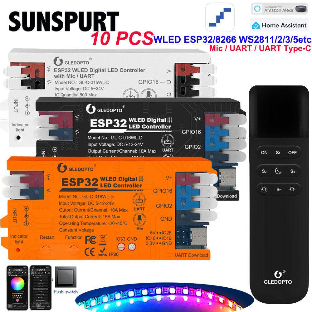 ESP32 WLED控制器SPI可寻址幻彩灯带WS2811 2812B SK6812 SM16703