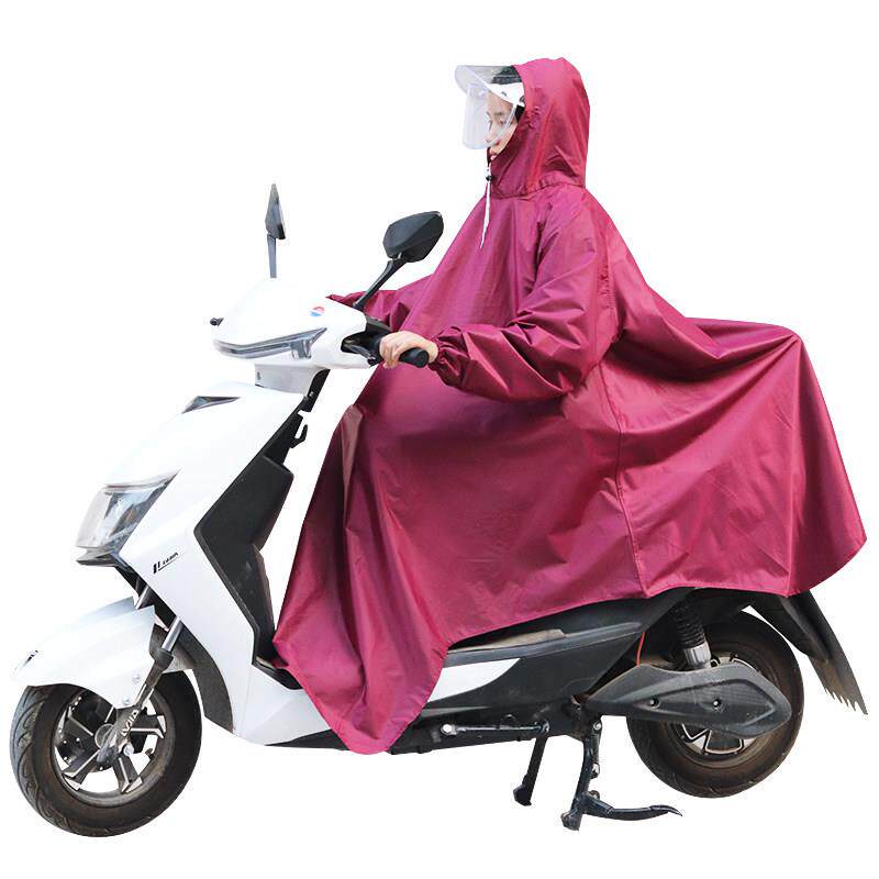有袖雨衣电动车机车男女单人有袖长袖成人加大加厚电动自行车雨披