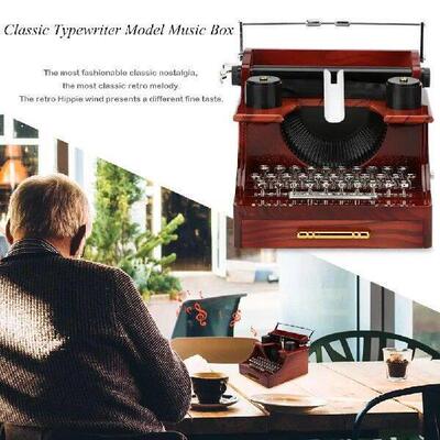 Mini Musical Case Typewriter Model 8 Notes Hand Cranked