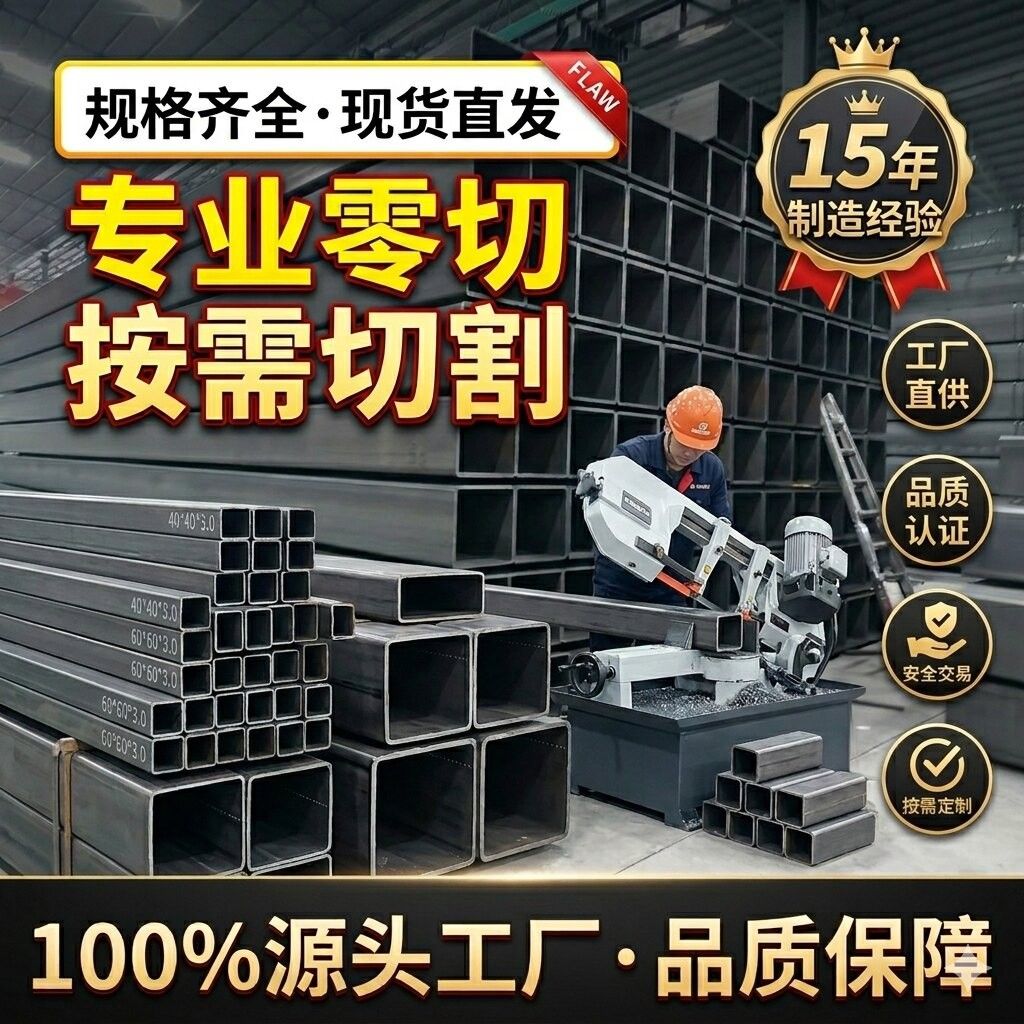 方管钢材零切矩形方管零割50*100*150*200*250*300*350*400Q235B
