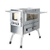 新品 不锈钢多功能烤炉野营取暖柴火炉批发 户外取暖烤箱柴火炉