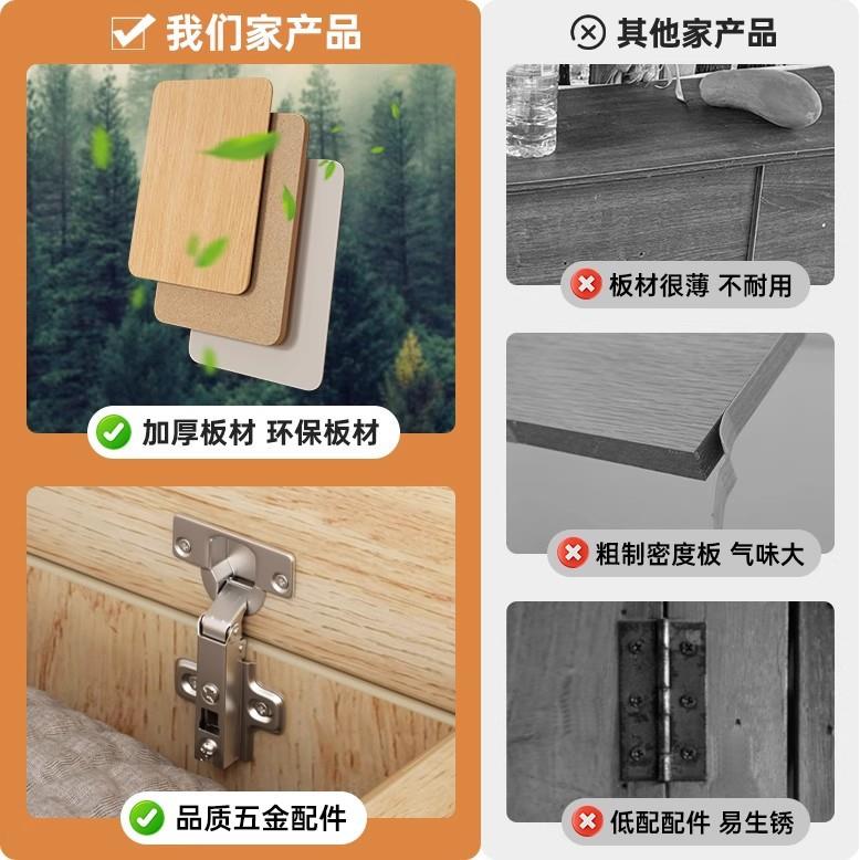 飘窗收纳柜台杂边物柜储物113柜靠墙一体阳床边侧柜长条夹柜矮柜