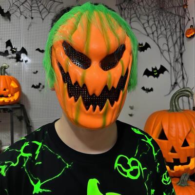 Halloween scary pumpkin mask, funny and scary props南瓜面具