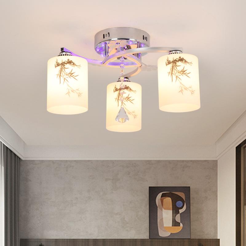 简现代客约厅餐厅书XD520房卧房家用温间馨浪漫水晶吊灯圆形室吸