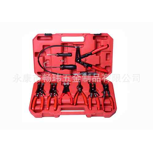 9件553束钳、9SC汽车卡箍卡扣钳、汽修汽保工具套装P管组，工厂直
