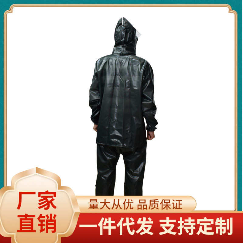 ā台湾牌渔友牌0.5海胶布加厚牛筋全套分体雨衣雨裤套装批发