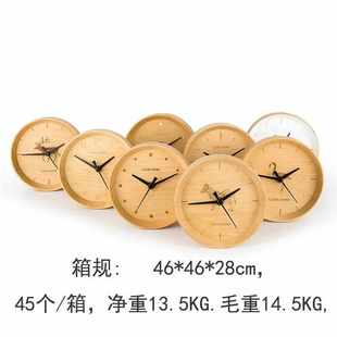 新款木质创意摆钟摆件创意家居摆件卧室客厅桌面电子时钟数字钟表