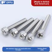 20螺纹304不锈钢美国杯头六角螺钉