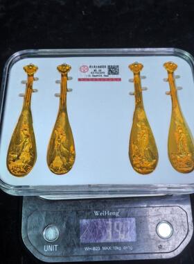 古玩杂项收藏复古铜器摆件琵琶铜器摆件四大美女琵琶模型