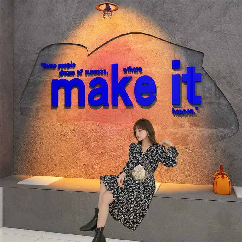 克莱因蓝色网红拍照区布置打卡背景奶茶店墙壁装饰创意摆件贴纸画,家居饰品,软装墙贴,淘宝优惠券,粉丝福利购,淘宝优惠卷