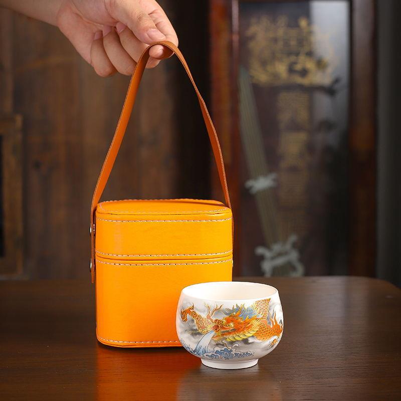 龙纹羊杯脂玉瓷品茗杯337陶瓷茶茶具日式杯蛋功夫单杯主人杯龙喝