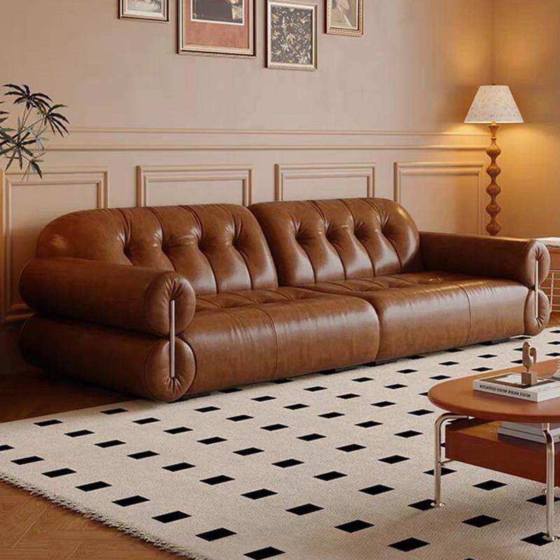 法式覆古风油蜡真皮黑糖云朵沙发客厅小户型现代简约科技布艺直排,住宅家具,布艺沙发,淘宝优惠券,粉丝福利购,淘宝优惠卷