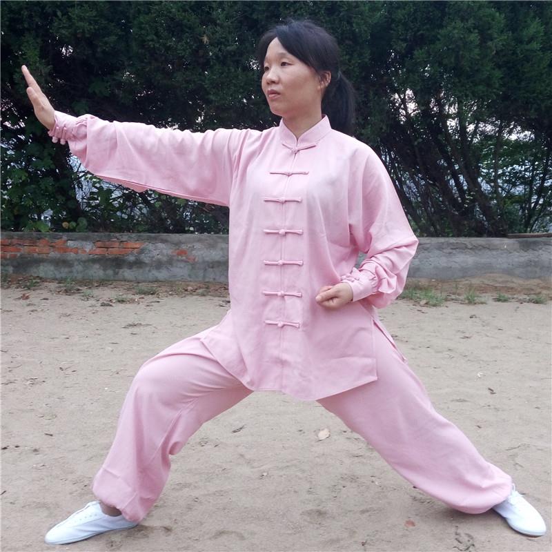 新款太极拳服棉中麻长袖练功服表男女款春夏秋季武术演服国风太极图片