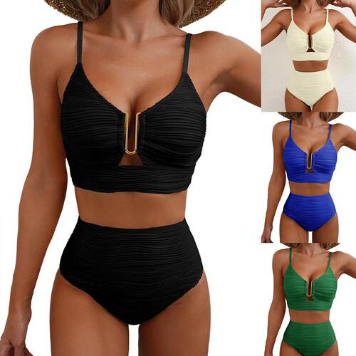 Split swimsuit women's hollowed out texture fabric, pit