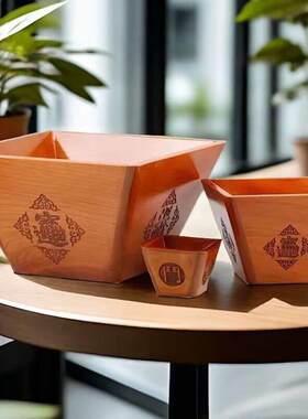 正宗桃木米斗升居家装饰店铺开业结婚聚宝盆日进斗金发财摆件