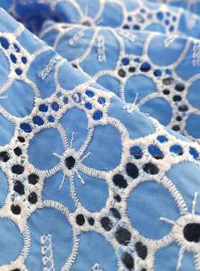 EG-1808044  505014480棉布撞色绣花布  刺绣面料  厂家直销