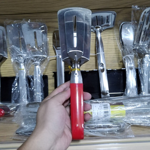 04不锈钢煎铲夹子新款煎鱼铲煎牛扒锅铲齿状牛排夹切刀煎鱼神器