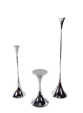 现代轻奢银色电镀金属烛台摆件样板间售楼处客厅餐厅餐厅软装饰品