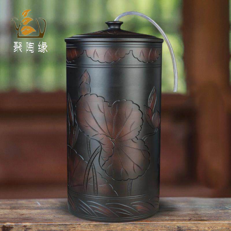 储水桶陶瓷水缸老式家用纯净水桶蓄水培水大容量茶道泡茶抽水款新