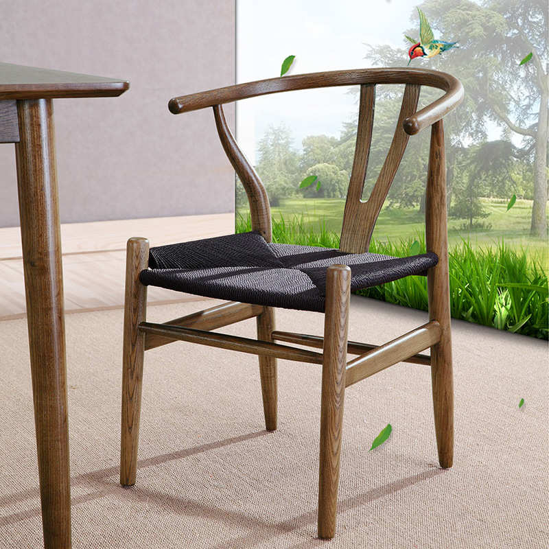 咖啡店商用北欧风餐椅白蜡实木椅凳红简约歺餐厅子网ins家用y原木