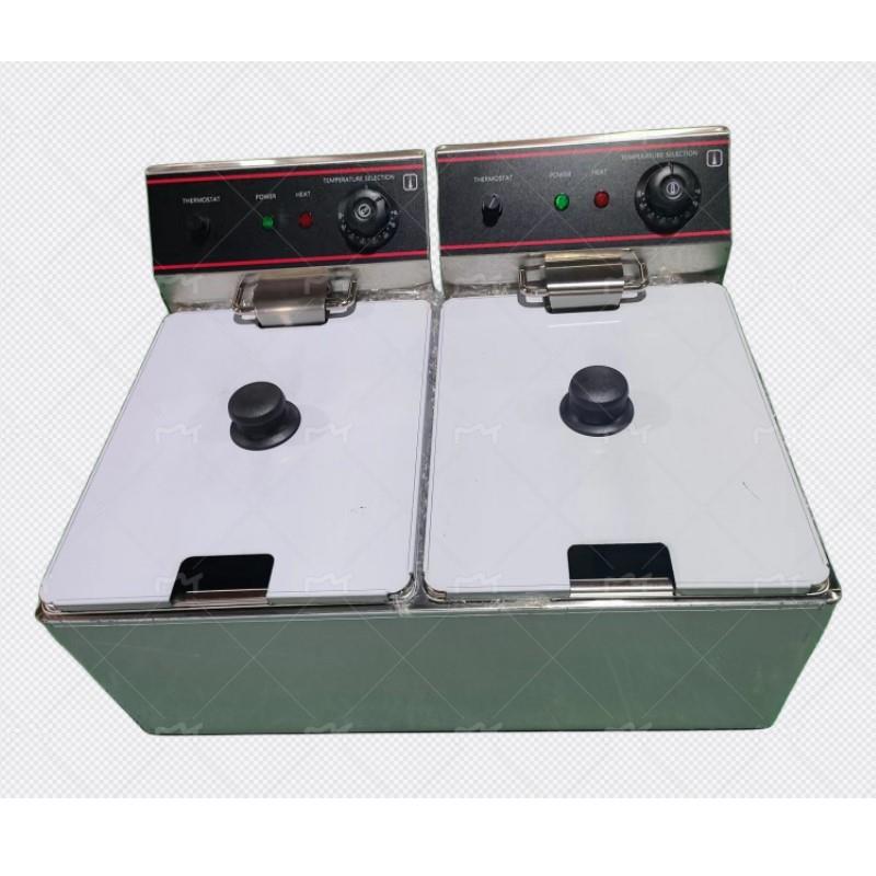 西厨商用台式单缸单筛电热油炸锅炸鸡腿鸡翅薯条加厚8L单缸双