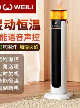 新款暖风机家用立式取暖器智能语音石墨烯节能电暖器速热