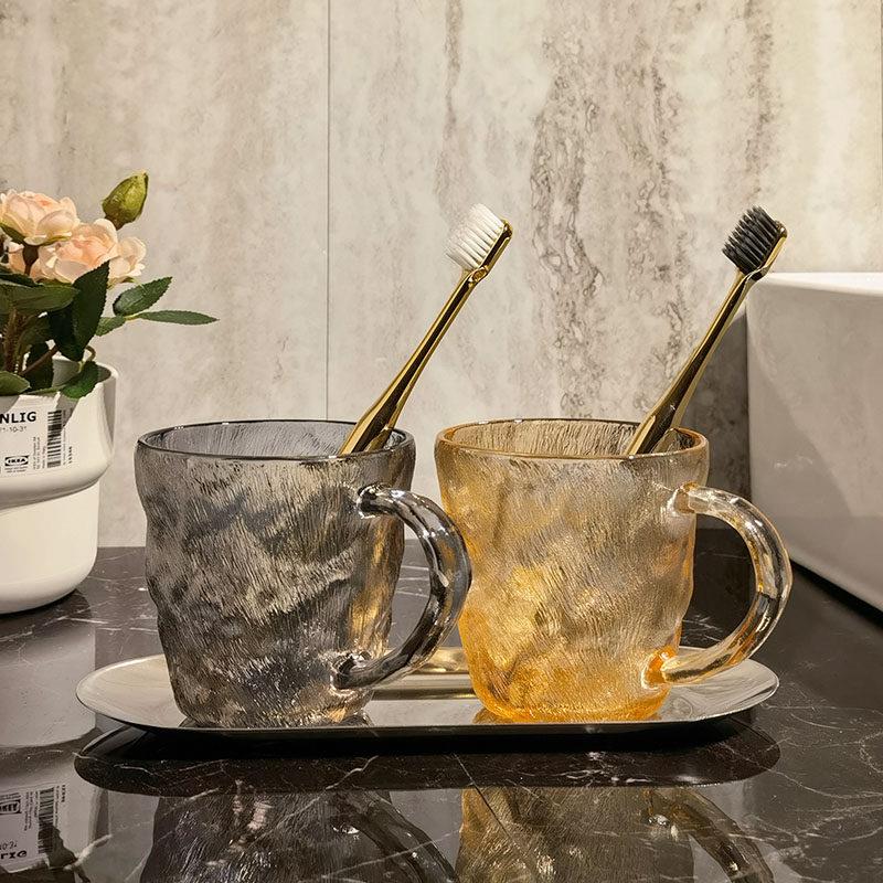 创意简约漱口杯情侣轻奢玻璃刷牙杯洗漱杯套装牙具杯刷牙杯子高档