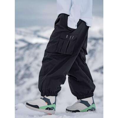 雪比特oversiz3L单板宽松滑雪裤男女情侣款防水保暖滑雪服女