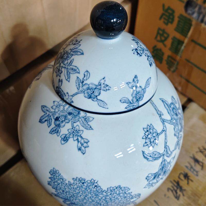 陶瓷瓶新中式青花瓷花瓶客厅电视柜水培插花复古装饰罐摆件