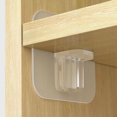 No-drill shelf support brackets, adhesive layer supports for