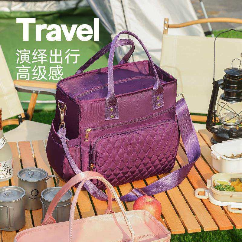 时尚耐磨大容量午餐斜跨保温包旅行出游防水防潮多功能轻便母婴包