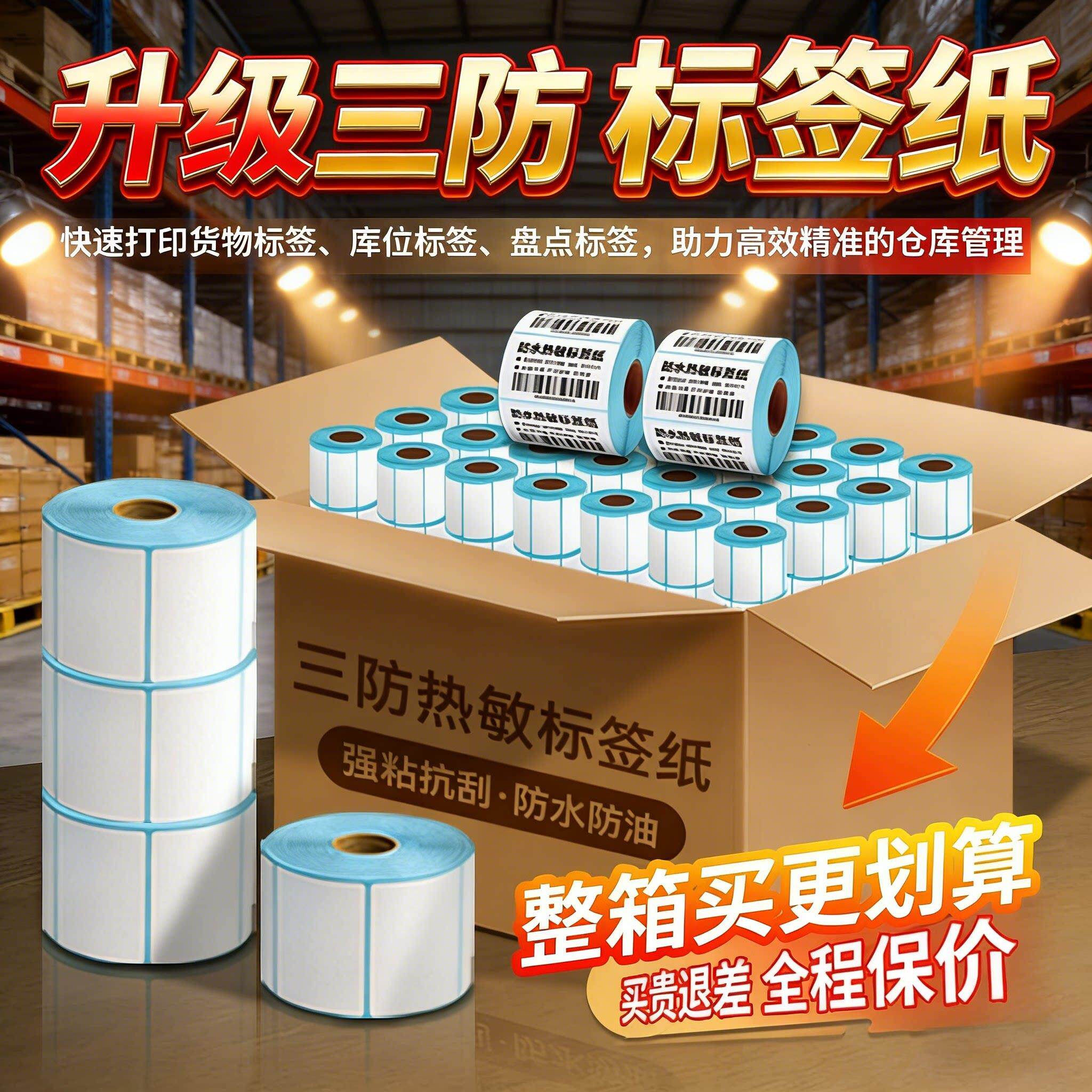 励荐整箱三防热敏打印机标签纸40*30 50 60 70 80 100*150E邮宝快