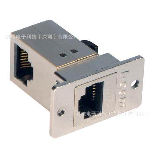 L-COM ECF504-SR5E 超5类屏蔽直角RJ45耦合器套件 连接器现货