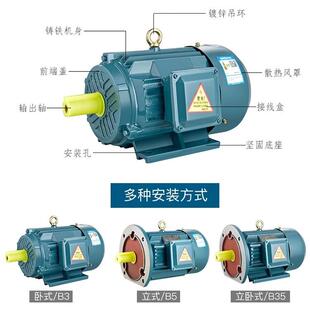 国标铜线电机YX3 4级轴径19MM高效率电机 0.75KW