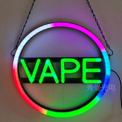 VAPE SIGN vape全彩霓虹灯广告牌 VAPE炫彩灯牌 遥控多种闪烁模式
