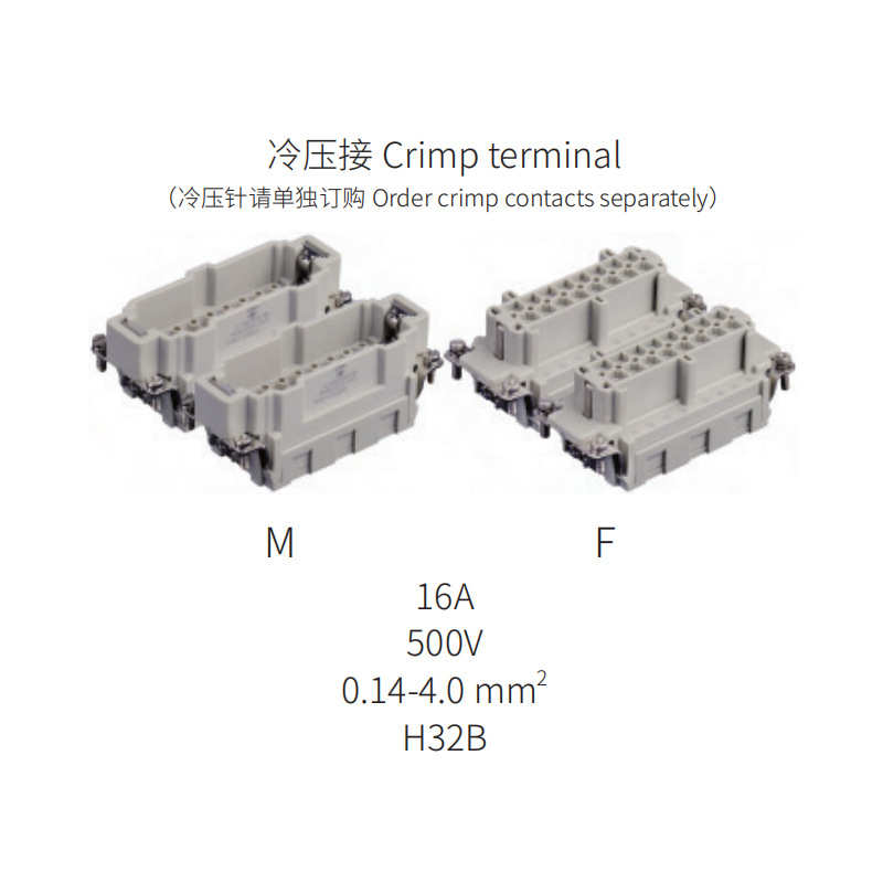 兴威联/SVLEC 重载模块连接器 HE032系列接插体机械设备 适配H32B